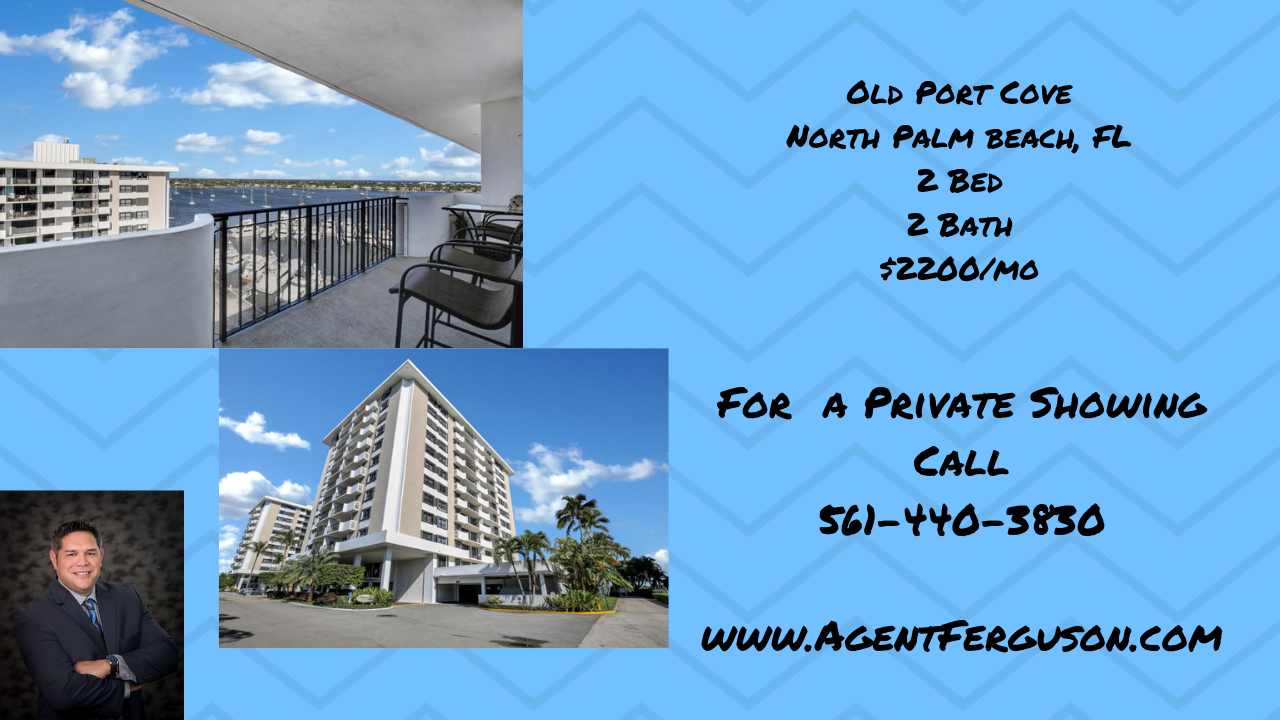 Old Port Cove – 1200 Marine Way – North Palm Beach – FL – Rental $2200/mo