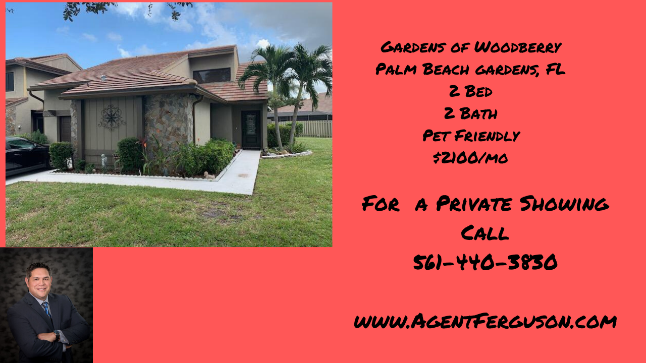 Gardens of Woodberry 2 Bed Rental – Palm Beach Gardens, FL – $2100/mo