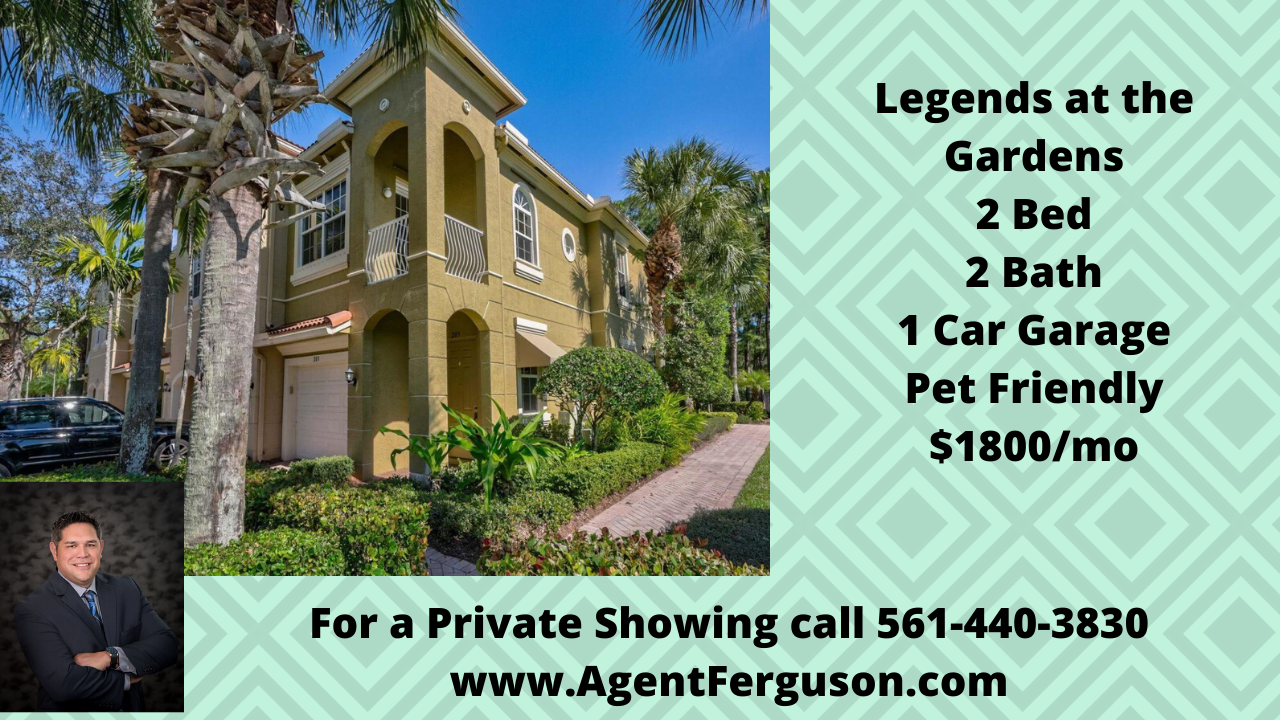 $1800/mo 2 Bedroom for Lease in Legends at the Gardens, Palm Beach Gardens, FL