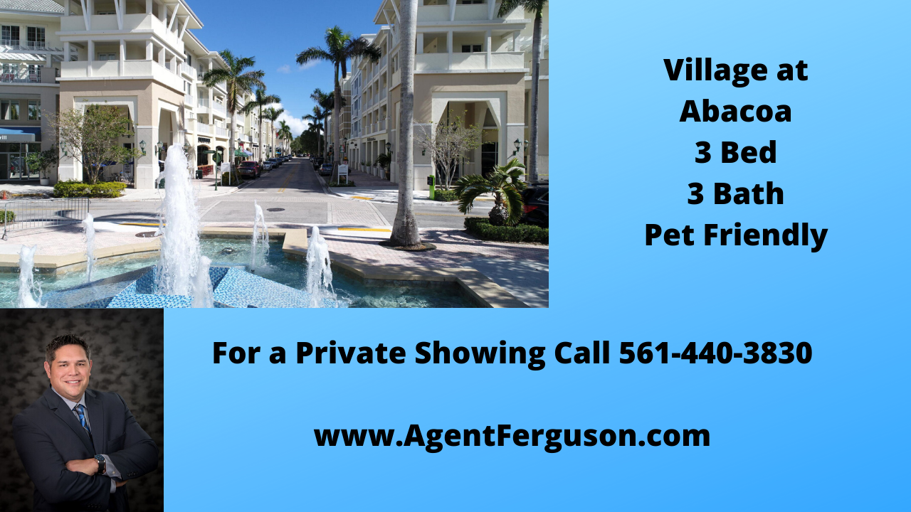 $2100/mo 3 Bedroom in Village of Abacoa  – Lease