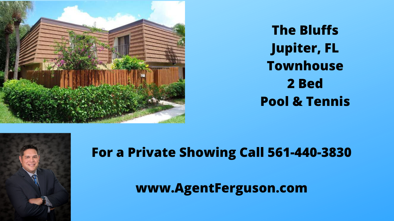 Lease $1750/mo 2 Bedroom Townhouse in The Bluffs, Jupiter, FL