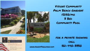 Lease $2150/mo 3 Bedroom in Visions Palm Beach Gardens Florida