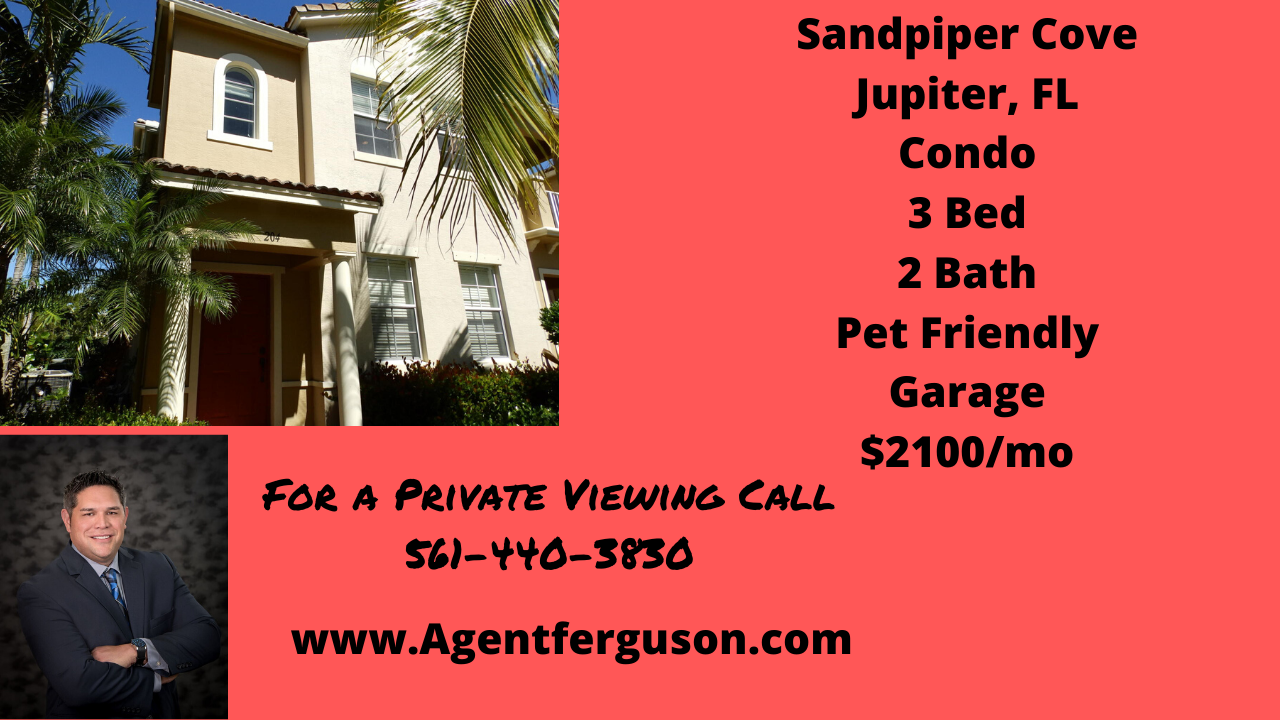 For Lease in Sandpiper, Jupiter Florida, 33458 3 Bedroom Condo